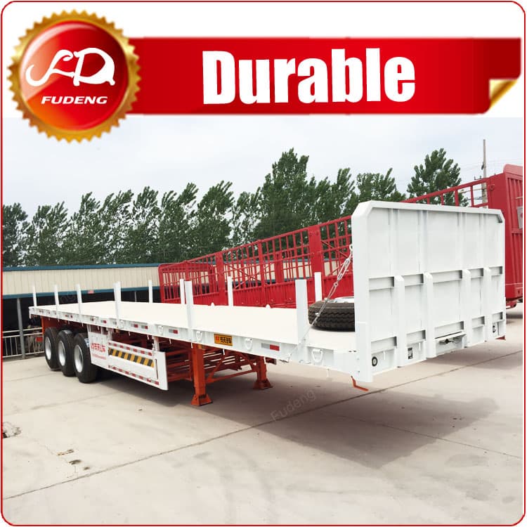 Cheap 3 axle 40ft 20ft used container flatbed semi trailer